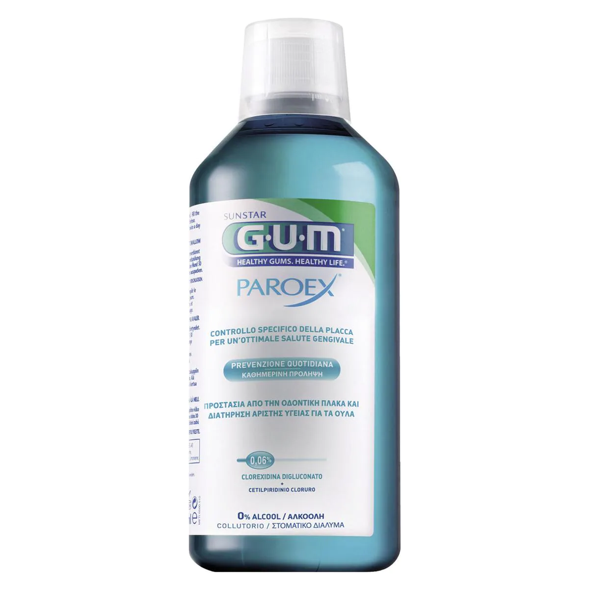 Gum PAROEX CLOREXIDINA 0,06% USO QUOTIDIANO GUM PAROEX Collutorio Antiplacca Paroex 0,06 % 500 Ml